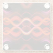 Geometrisches rotes Liniendesign. Glasuntersetzer (Rückseite)