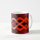 Geometrisches rotes Liniendesign. Kaffeetasse (VorderseiteRechts)