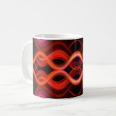 Geometrisches rotes Liniendesign. Kaffeetasse (Vorderseite Links)