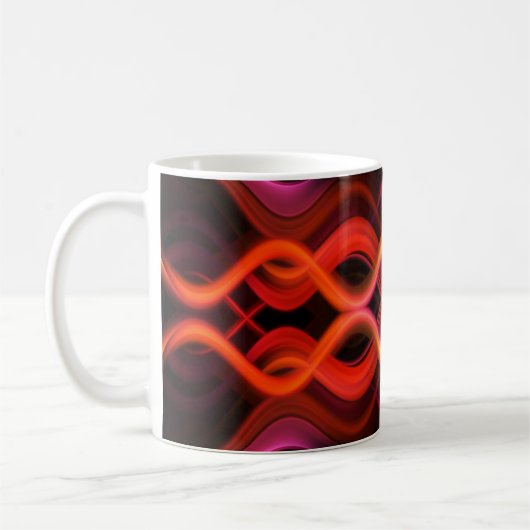 Geometrisches rotes Liniendesign. Kaffeetasse (Links)