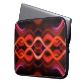 Geometrisches rotes Liniendesign. Laptopschutzhülle (Vorderseite Links)
