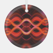 Geometrisches rotes Liniendesign. Ornament Aus Glas (Vorderseite)