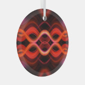 Geometrisches rotes Liniendesign. Ornament Aus Glas (Vorderseite Rechts)