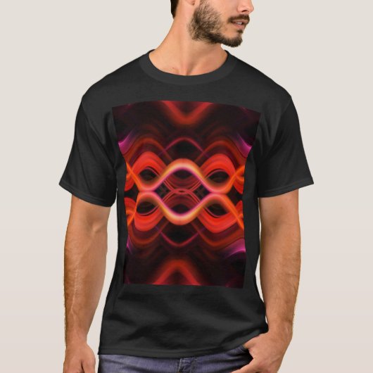 Geometrisches rotes Liniendesign. T-Shirt (Vorderseite)