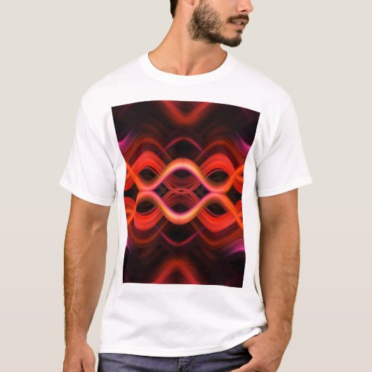 Geometrisches rotes Liniendesign. T-Shirt (Vorderseite)