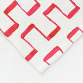 Geometrisches rotes Muster Fleecedecke (Ecke)