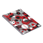 Geometrisches rotes Notebook - Bold und Modern Cir Notizblock (Rechte Seite)
