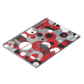 Geometrisches rotes Notebook - Bold und Modern Cir Notizblock (Linke Seite)