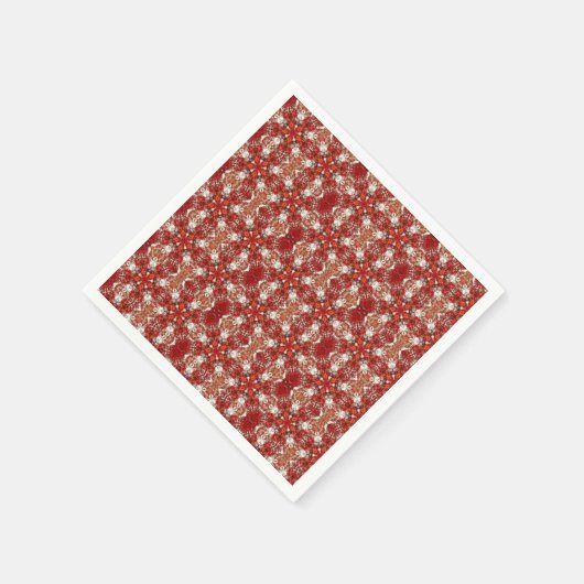 Geometrisches rotes Schneeballdesign Napkins Serviette (Ecke)
