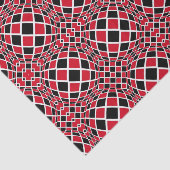 Geometrisches rotes Schwarz/Weiß Op Art Muster Seidenpapier (Ausschnitt)