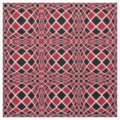 Geometrisches rotes Schwarz/Weiß Op Art Muster Stoff (Muster)