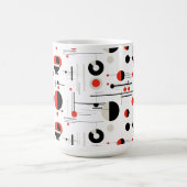 Geometrisches, rotes, schwarzes Bauhaus Kaffeetasse (Mittel)