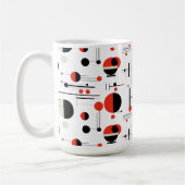 Geometrisches, rotes, schwarzes Bauhaus Kaffeetasse (Links)