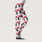geometrisches rotes Schwarzweißmuster Leggings (Rechts)