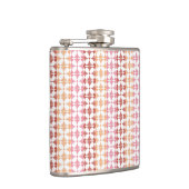 Geometrisches rotes Stripmuster Flachmann (Rechts)