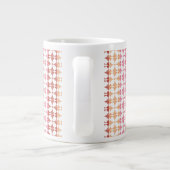 Geometrisches rotes Stripmuster Jumbo-Tasse (Rückseite)