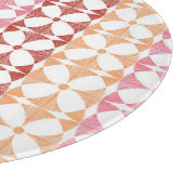 Geometrisches rotes Stripmuster Schneidebrett (Ecke)