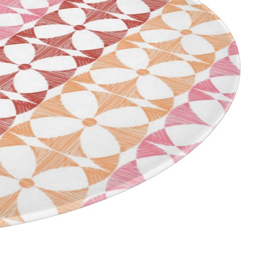 Geometrisches rotes Stripmuster Schneidebrett (Ecke)