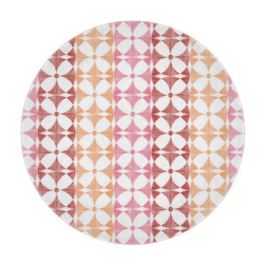 Geometrisches rotes Stripmuster Schneidebrett (Vorderseite)