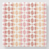 Geometrisches rotes Stripmuster Steinuntersetzer (Vorderseite)