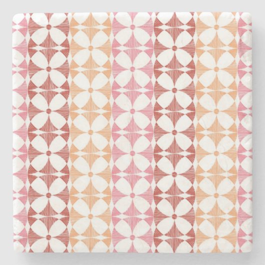 Geometrisches rotes Stripmuster Steinuntersetzer (Vorderseite)