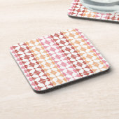 Geometrisches rotes Stripmuster Untersetzer (Linke Seite)