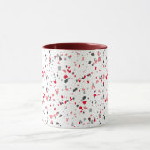Geometrisches rotes Terrazzo-Muster Tasse (Zentrum)