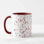 Geometrisches rotes Terrazzo-Muster Tasse (Links)