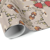 Geometrisches rotes Tulips Geschenkpapier (Rolleneckpunkt)