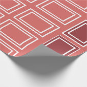 Geometrisches rotes weißes Rechteck Geschenkpapier (Ecke)