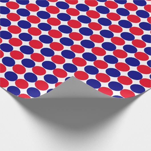 Geometrisches rotes, weißes und blaues Muster der Geschenkpapier (Ecke)