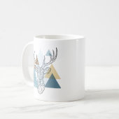 Geometrisches Rotwild-Porträt Kaffeetasse (Vorderseite Links)