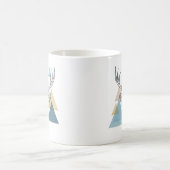 Geometrisches Rotwild-Porträt Kaffeetasse (Mittel)