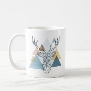 Geometrisches Rotwild-Porträt Kaffeetasse