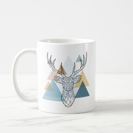Geometrisches Rotwild-Porträt Kaffeetasse (Links)