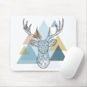 Geometrisches Rotwild-Porträt Mousepad (Mit Mouse)