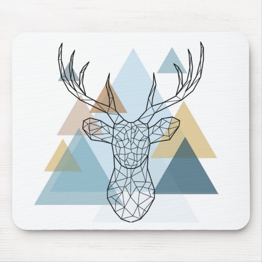 Geometrisches Rotwild-Porträt Mousepad (Vorne)