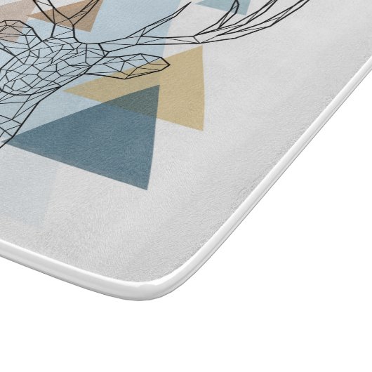 Geometrisches Rotwild-Porträt Schneidebrett (Ecke)