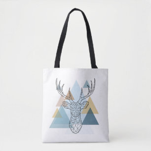 Geometrisches Rotwild-Porträt Tasche