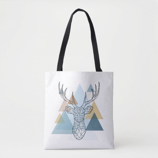 Geometrisches Rotwild-Porträt Tasche (Vorderseite)