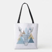 Geometrisches Rotwild-Porträt Tasche (Rückseite)