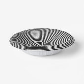 Geometrisches Rundpapier in Schwarz und Weiß Pappteller (Gewinkelt)