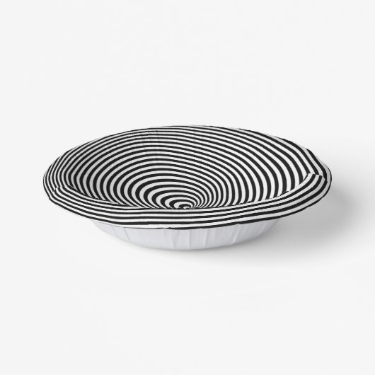 Geometrisches Rundpapier in Schwarz und Weiß Pappteller (Gewinkelt)