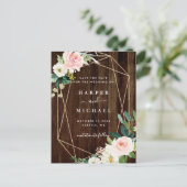 Geometrisches, rustikales Foto aus Holz Save the D Postkarte (Stehend Vorderseite)