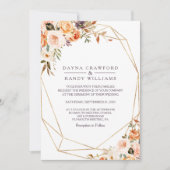 Geometrisches Rustikales Gold Elegante Herbsthochz Einladung (Vorderseite)