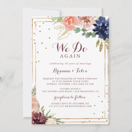 Geometrisches Rustikales Gold machen wir wieder ne Einladung (Vorderseite)