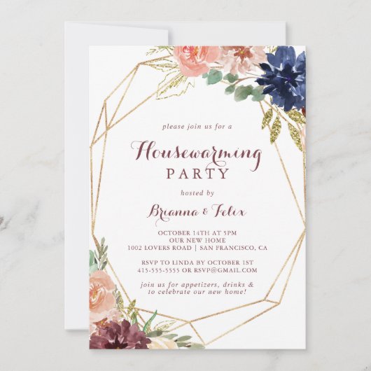 Geometrisches Rustikales Party Einladung (Vorderseite)