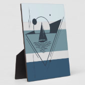 Geometrisches Sailboat Moderne Kunst Fotoplatte (Seite)