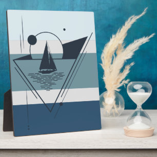 Geometrisches Sailboat Moderne Kunst Fotoplatte