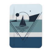 Geometrisches Sailboat Moderne Kunst Magnet (Vertikal)